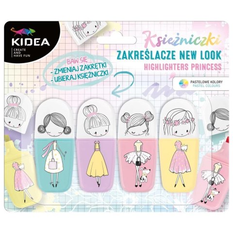 Zakreślacze księżniczki - new look 4szt KIDEA Zakreślacze księżniczki - new look 4szt KIDEA