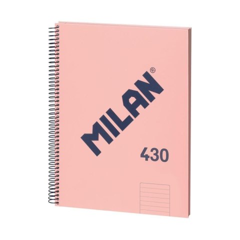 Zeszyt na spirali A4/80K linia 1918 różowy MILAN Zeszyt na spirali A4/80K linia 1918 różowy MILAN
