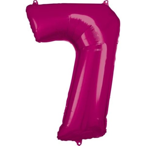 Balon foliowy cyfra 7 różowa 57x86cm Balon foliowy cyfra 7 różowa 57x86cm