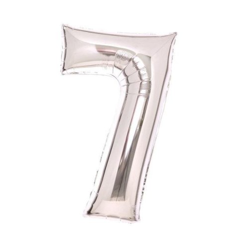 Balon foliowy cyfra 7 srebrna 45x66cm Balon foliowy cyfra 7 srebrna 45x66cm