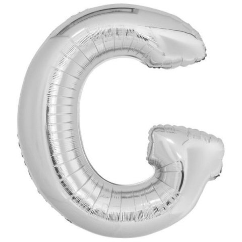 Balon foliowy litera G srebrna 74x86cm Balon foliowy litera G srebrna 74x86cm