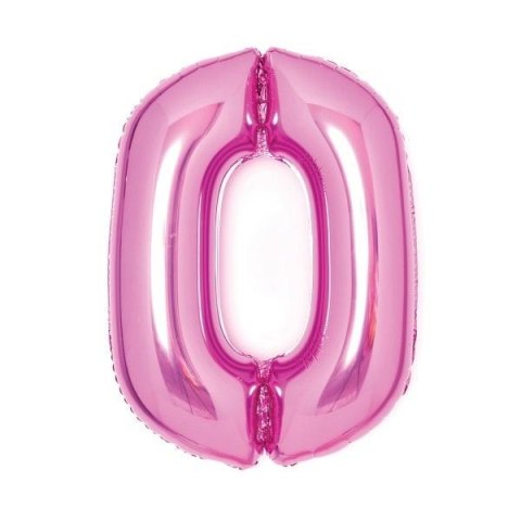 Balon foliowy cyfra 0 różowa 47x66cm