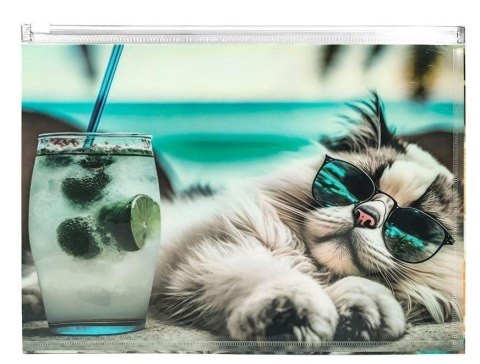Koperta A4 PP z nadrukiem zip Chillout Cat Koperta A4 PP z nadrukiem zip Chillout Cat