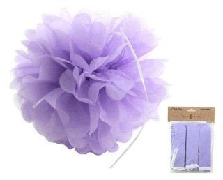 Ozdoba papierowa pompon fioletowa 25cm 3szt