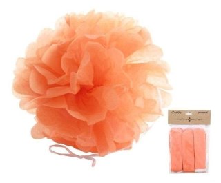Ozdoba papierowa pompon pomarańczowa 25cm 3szt