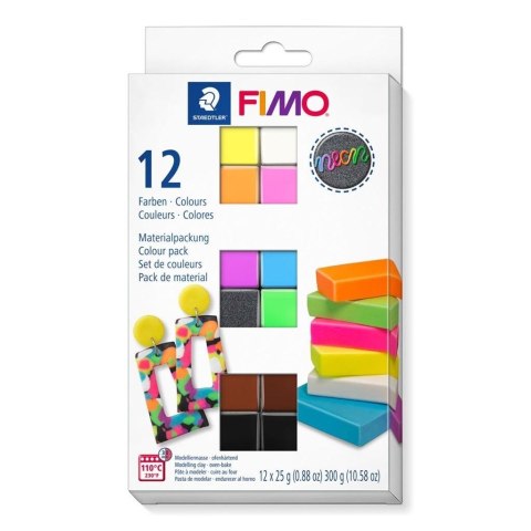 Zestaw Fimo Neon 12 kostek x 25g Zestaw Fimo Neon 12 kostek x 25g