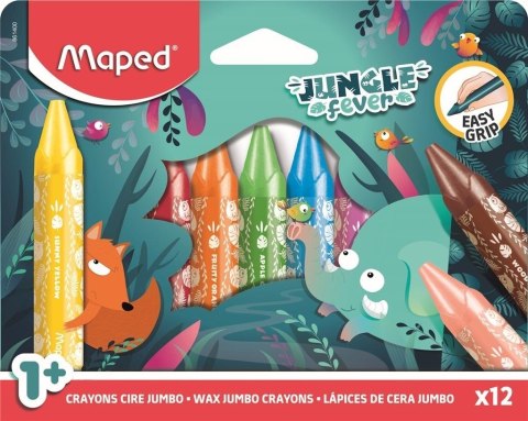 Kredki Jumbo Jungle Fever świecowe 12szt MAPED Kredki Jumbo Jungle Fever świecowe 12szt MAPED