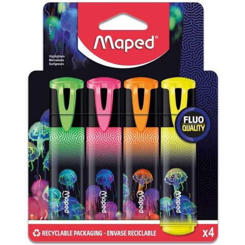 Zakreślacz Deepsea Fluo 4szt MAPED Zakreślacz Deepsea Fluo 4szt MAPED