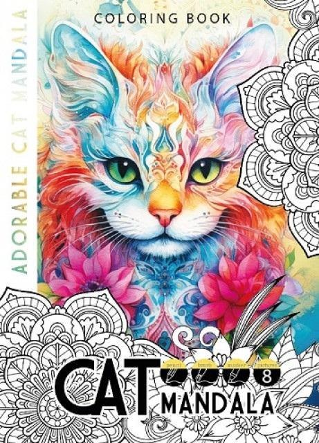Kolorowanka A4 8 obrazków Cat mandala Koty Kolorowanka A4 8 obrazków Cat mandala Koty