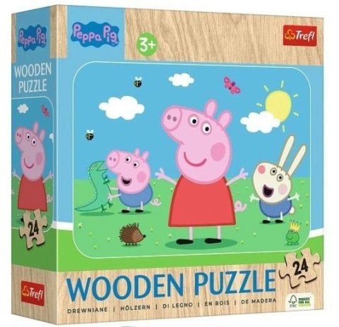 Puzzle drewniane 24 Poznaj uroczą Peppę TREFL Puzzle drewniane 24 Poznaj uroczą Peppę TREFL