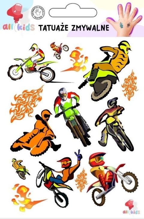Tatuaże zmywalne dla dzieci Motory i motocykliści Tatuaże zmywalne dla dzieci Motory i motocykliści