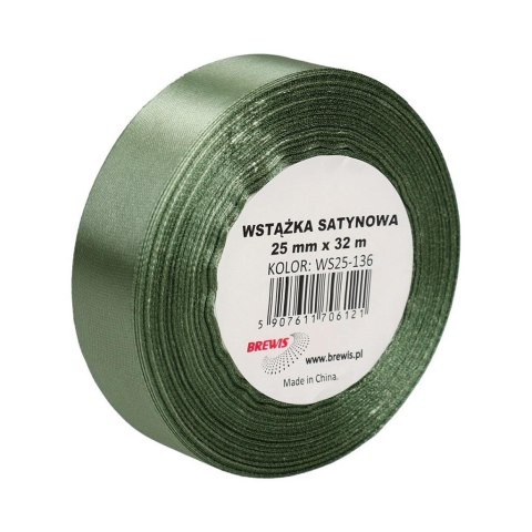 Wstążka satynowa khaki 25mm x 32m Wstążka satynowa khaki 25mm x 32m