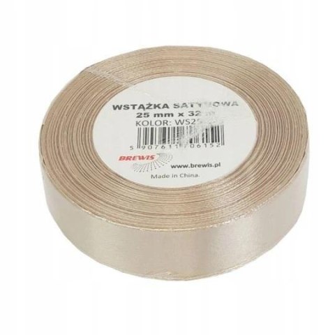 Wstążka satynowa migdałowa 25mm x 32m Wstążka satynowa migdałowa 25mm x 32m