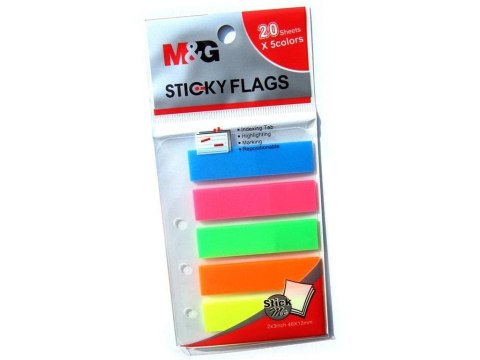 Zakładki indeksujące fluo 5 kolorów 25szt M&G Zakładki indeksujące fluo 5 kolorów 25szt M&G