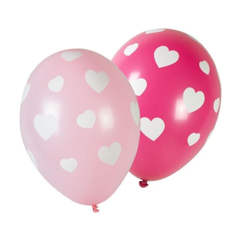 Balony z nadrukiem serca 5szt Balony z nadrukiem serca 5szt