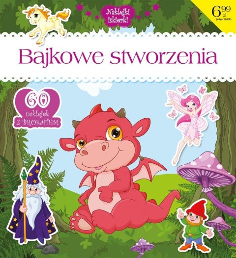 Naklejki iskierki z brokatem. Bajkowe stworzenia