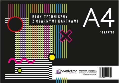 Blok techniczny A4/10K czarny (10szt) Blok techniczny A4/10K czarny (10szt)