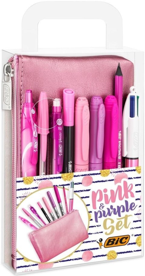 Zestaw przyborów w etui Pink&Purple Zestaw przyborów w etui Pink&Purple