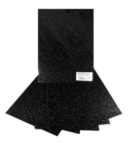 Karton brokatowy czarny 250g 25x35cm 5 arkuszy Karton brokatowy czarny 250g 25x35cm 5 arkuszy