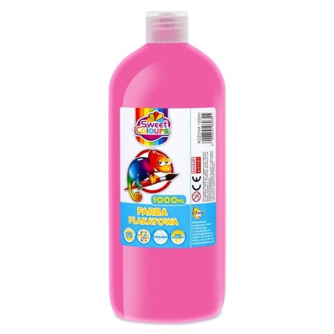 Farba plakatowa różowa 1000ml Farba plakatowa różowa 1000ml