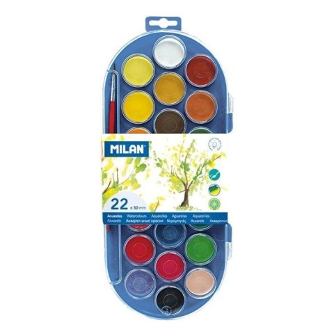 Farby akwarelowe 30mm 22 kolory MILAN Farby akwarelowe 30mm 22 kolory MILAN