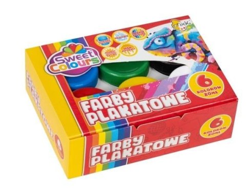 Farby plakatowe 6 kolorów 20ml Farby plakatowe 6 kolorów 20ml