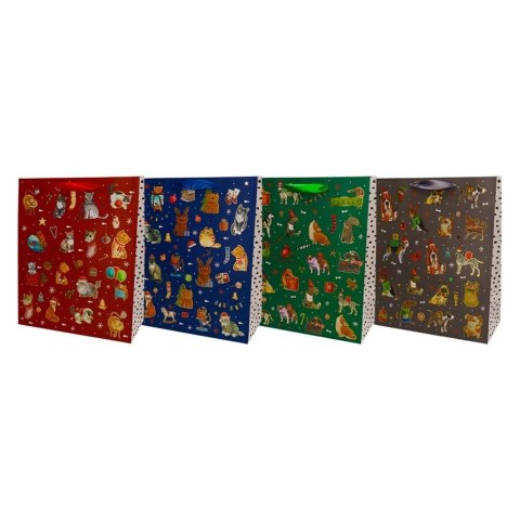 Torba prezentowa 26x32cm Świąteczne psy mix Torba prezentowa 26x32cm Świąteczne psy mix