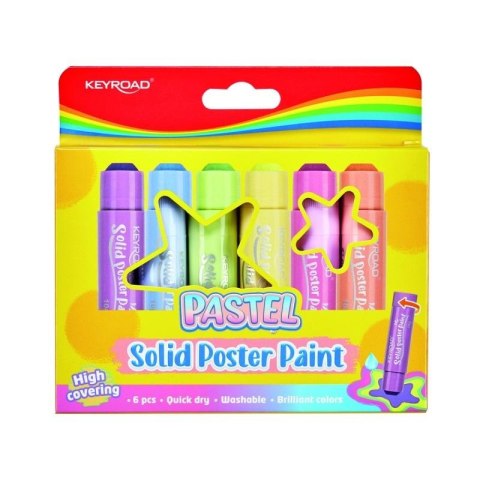 Farby plakatowe w sztyfcie pastel 10g 6 kolorów Farby plakatowe w sztyfcie pastel 10g 6 kolorów