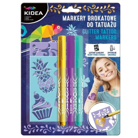 Markery do tatuażu z szablonami KIDEA Markery do tatuażu z szablonami KIDEA