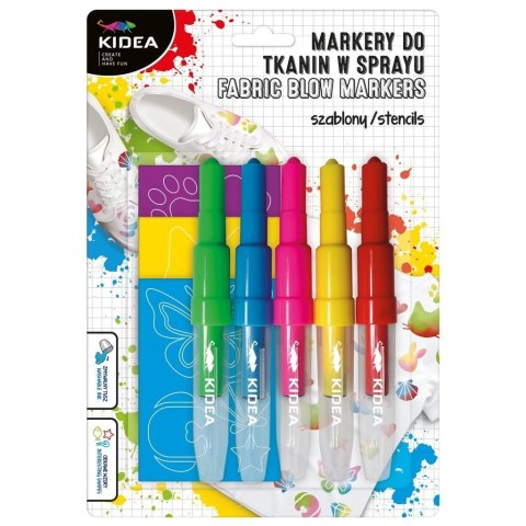 Markery do tkanin w sprayu Zwierzaki 5szt KIDEA Markery do tkanin w sprayu Zwierzaki 5szt KIDEA