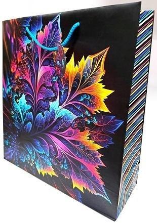 Torebka ozdobna matowa 18x23x10cm liście GB23129 Torebka ozdobna matowa 18x23x10cm liście GB23129