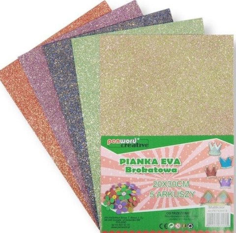 Pianka multicolor brokat 20x30 5szt Pianka multicolor brokat 20x30 5szt