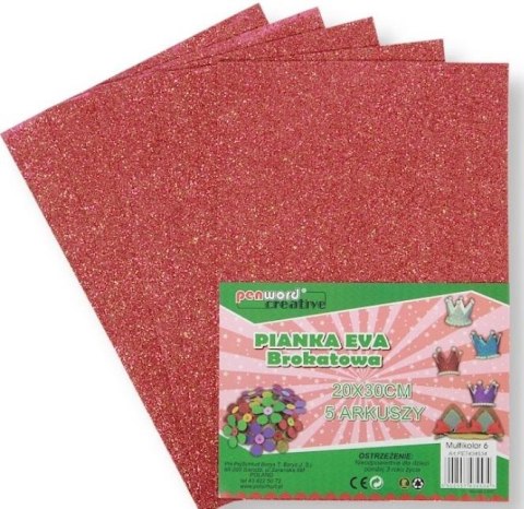 Pianka multicolor brokat 6 20x30 5szt Pianka multicolor brokat 6 20x30 5szt