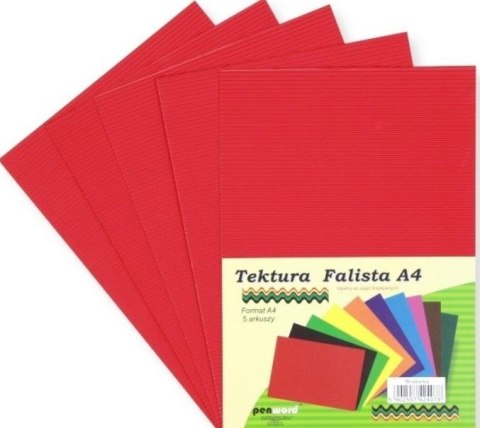 Tektura A4 falista wiśniowa 5szt Tektura A4 falista wiśniowa 5szt
