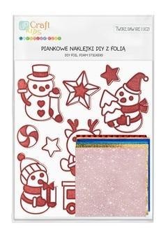 Naklejki piankowe z folią bałwanki 11szt Naklejki piankowe z folią bałwanki 11szt