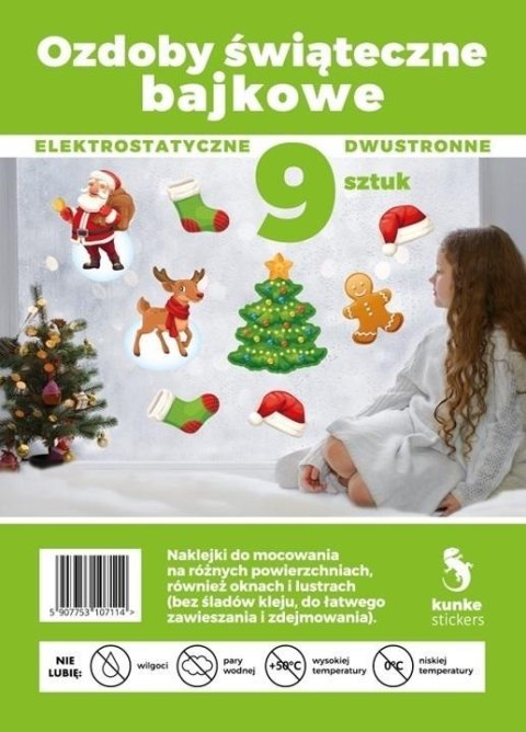 Ozdoby świąteczne elektrostatyczne bajkowe 9szt Ozdoby świąteczne elektrostatyczne bajkowe 9szt