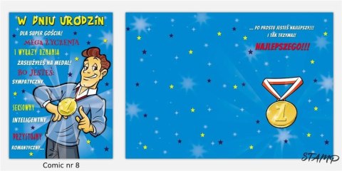 Karnet Comic B6 + koperta wzór nr 08 Urodziny Karnet Comic B6 + koperta wzór nr 08 Urodziny