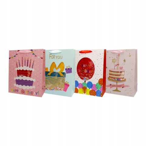 Torba prezentowa 26x62 tort urodzinowy mix Torba prezentowa 26x62 tort urodzinowy mix
