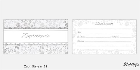 Zaproszenia Style wzór nr 11 10szt