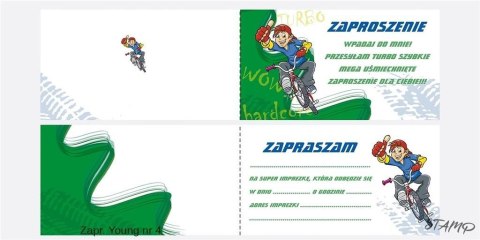 Zaproszenia Young Chłopiec wzór nr 04 10szt Zaproszenia Young Chłopiec wzór nr 04 10szt