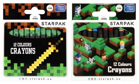 Kredki woskowe 12 kolorów Pixel Game Kredki woskowe 12 kolorów Pixel Game