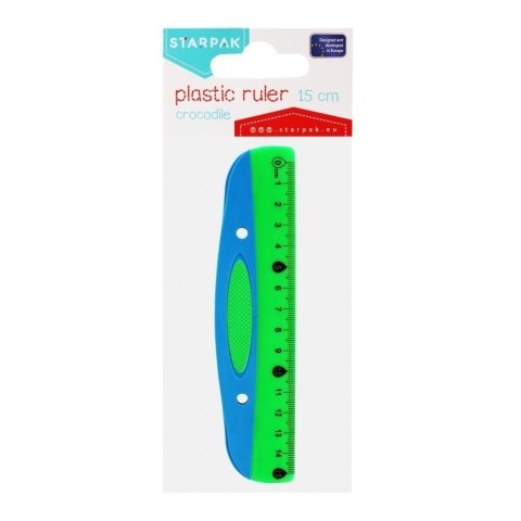 Linijka plastikowa 15cm niebiesko-zielona Linijka plastikowa 15cm niebiesko-zielona