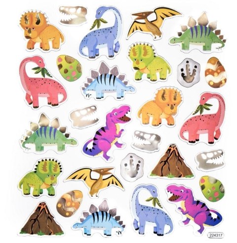 Naklejki dinozaury 28szt Naklejki dinozaury 28szt