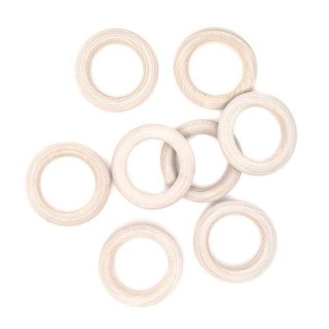 Drewniane kółko do makramy 45mm 8szt Drewniane kółko do makramy 45mm 8szt