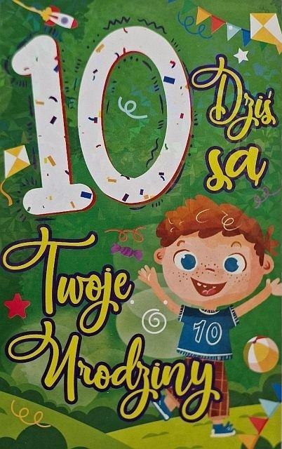Karnet Urodziny 10 chłopiec Karnet Urodziny 10 chłopiec