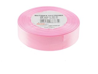 Wstążka satynowa jasna różowa 25mmx32m