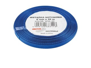 Wstążka satynowa niebieska 6mmx32m