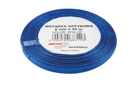 Wstążka satynowa niebieska 6mmx32m