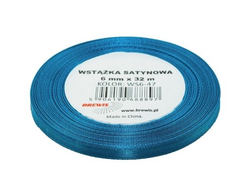 Wstążka satynowa turkusowa 6mmx32m