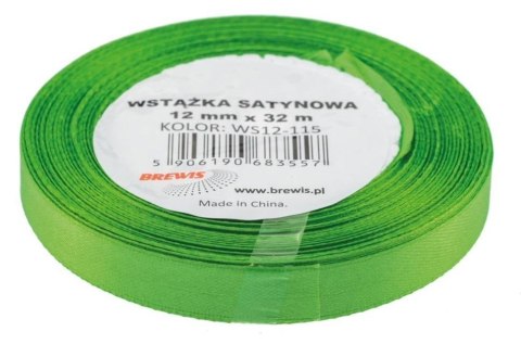 Wstążka satynowa zielona 12mmx32m Wstążka satynowa zielona 12mmx32m